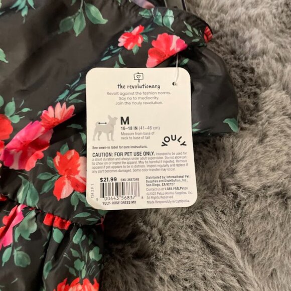 Beautiful Black and Rose Dog Party Dress!  Size Medium, NWT - Picture 5 of 6